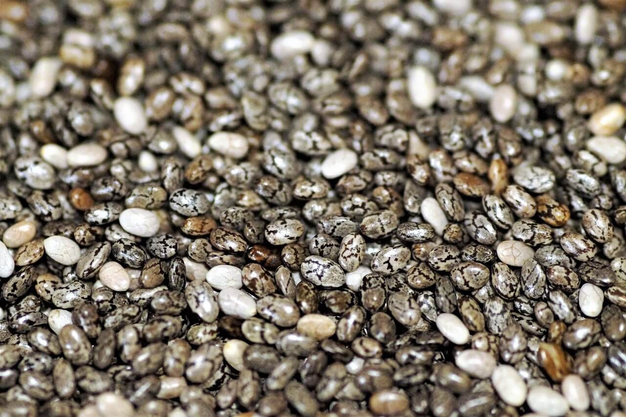 closeup of chia seeds